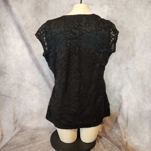 Maurices Black Lace Wrap Top Size Large - Picture 3 of 5